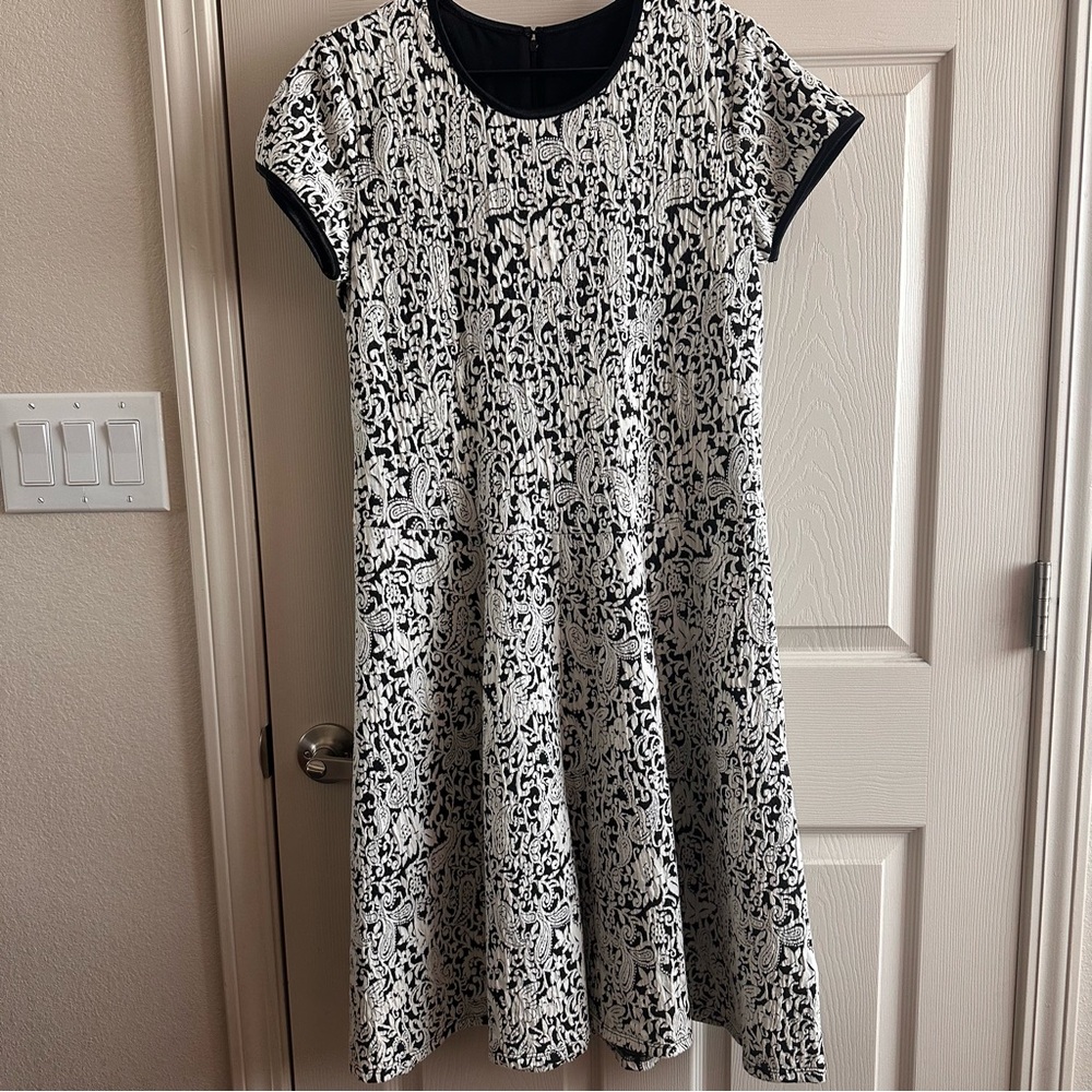 Blair Elegant Black and White Patterned Whimsigoth Dress Size Small